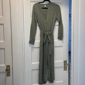 Old Navy Army Green Long Sleeve Jumpsuit